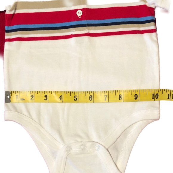 Circo Boys Bodysuit Short Sleeves Multi-colored Stripes 3 Button Front 9 M - Picture 9 of 9